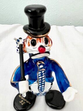 Handblown Art Glass Hobo Clown